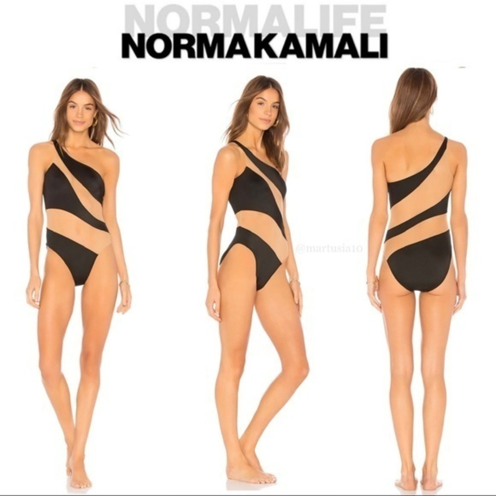 Norma Kamali Snake Mesh Mio One Piece in Black XS 265$ NWT